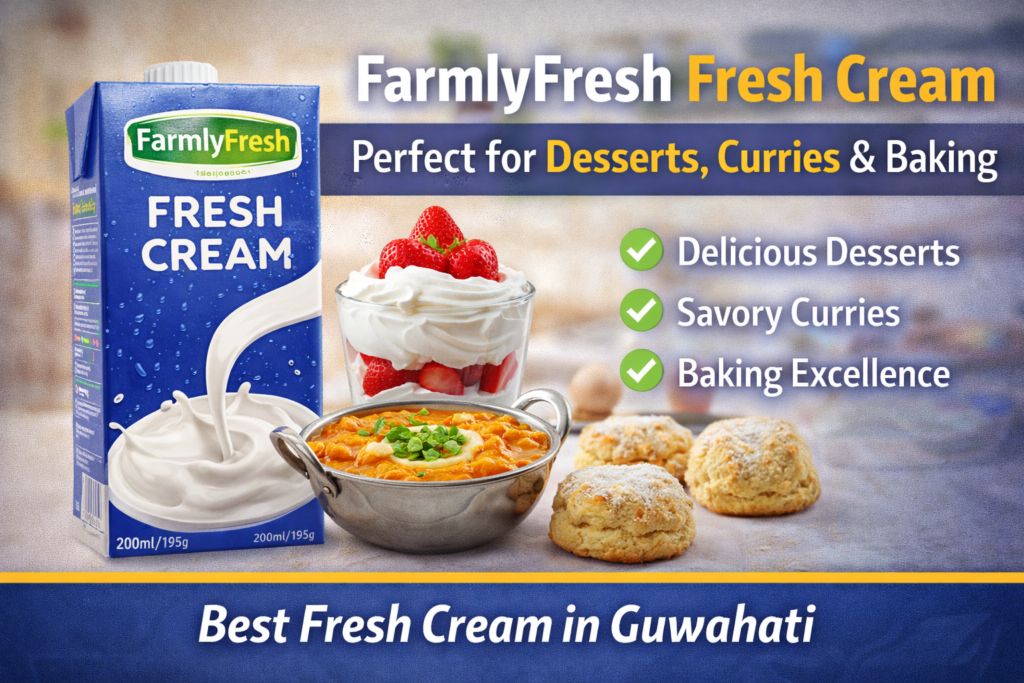 FarmlyFresh Fresh Cream – Perfect for Desserts, Curries & Baking